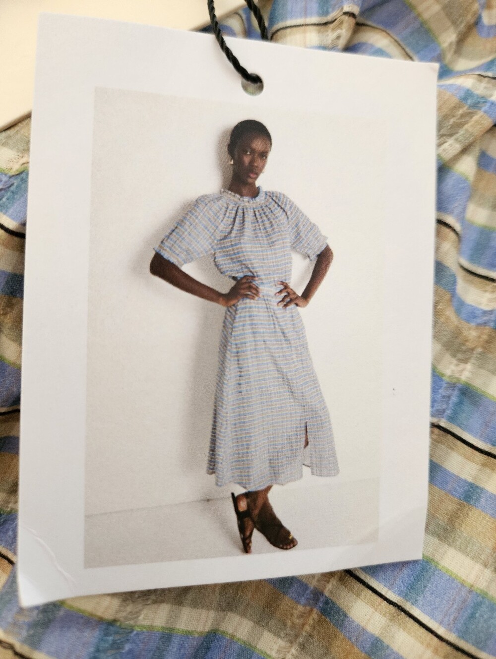 NWT Anthropologie Nation LA Tatiana Light Blue Plaid Midi Skirt